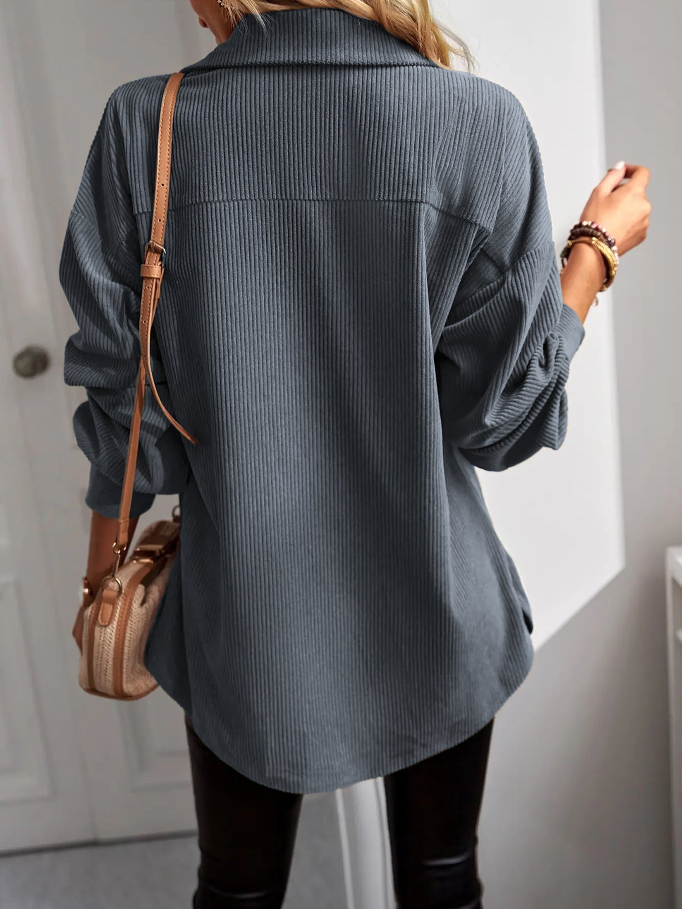 Women's Casual Corduroy Shacket Jacket