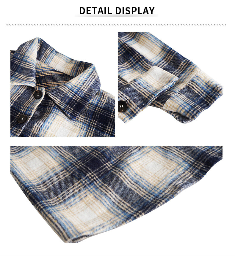 Chaquetas de manga larga con botones para mujer, camisas de franela a cuadros, camisetas informales con solapa y cuello en V, blusas de gran tamaño 