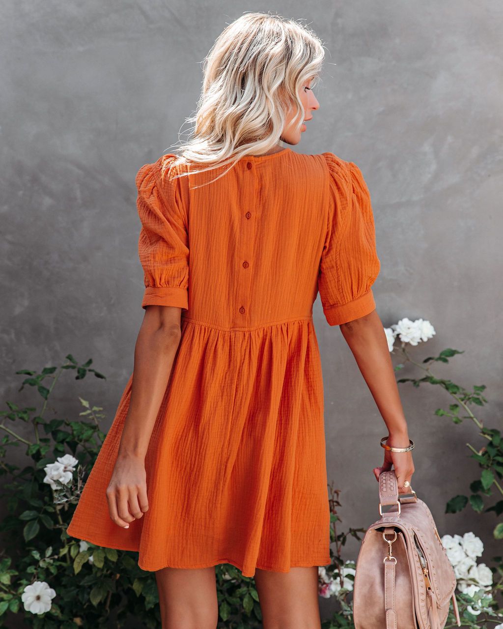 Women's Solid A-Line Dress Short Sleeves