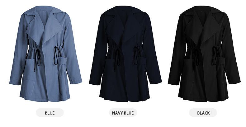 Chaqueta de moda gabardina de otoño e invierno para mujer 