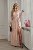 Women's Floral Print Chiffon Dress Long Sleeves
