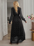 Women's Floral Print Chiffon Dress Long Sleeves