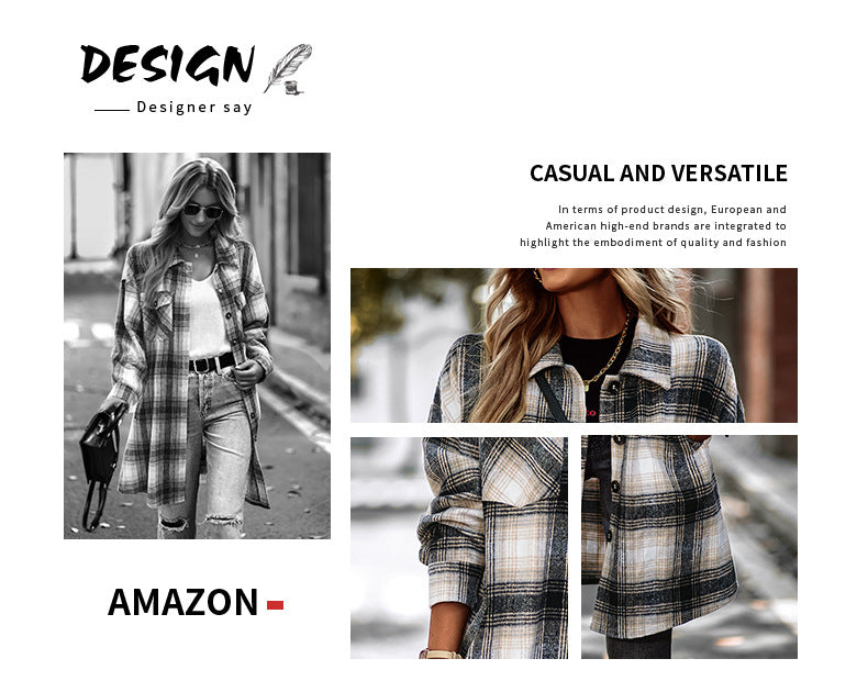 Chaquetas de manga larga con botones para mujer, camisas de franela a cuadros, camisetas informales con solapa y cuello en V, blusas de gran tamaño 
