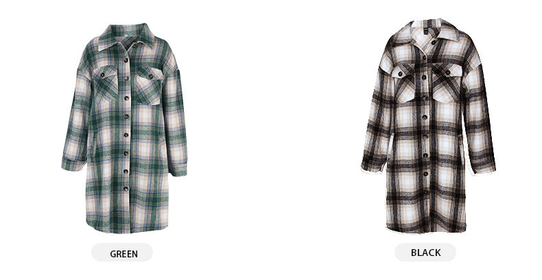 Chaquetas de manga larga con botones para mujer, camisas de franela a cuadros, camisetas informales con solapa y cuello en V, blusas de gran tamaño 