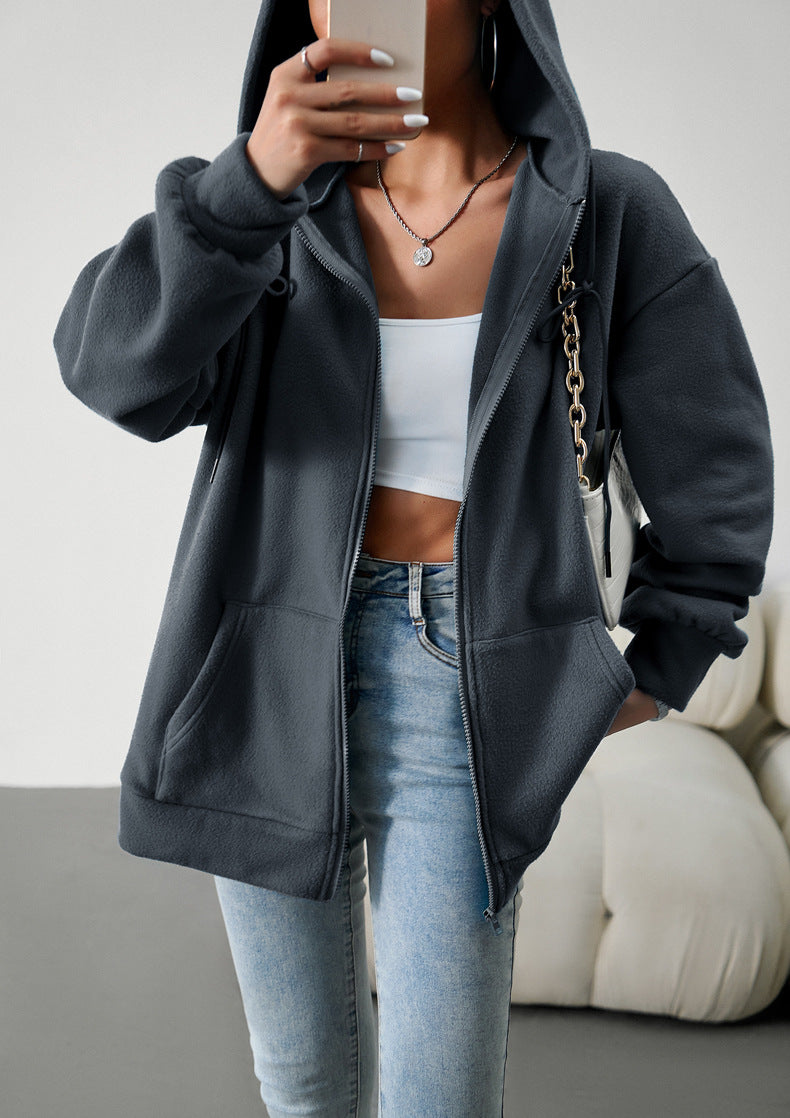 Sudaderas con capucha lindas para mujer adolescente niña otoño chaqueta de gran tamaño sudaderas casual con cordón con cremallera Y2K sudadera con bolsillo 