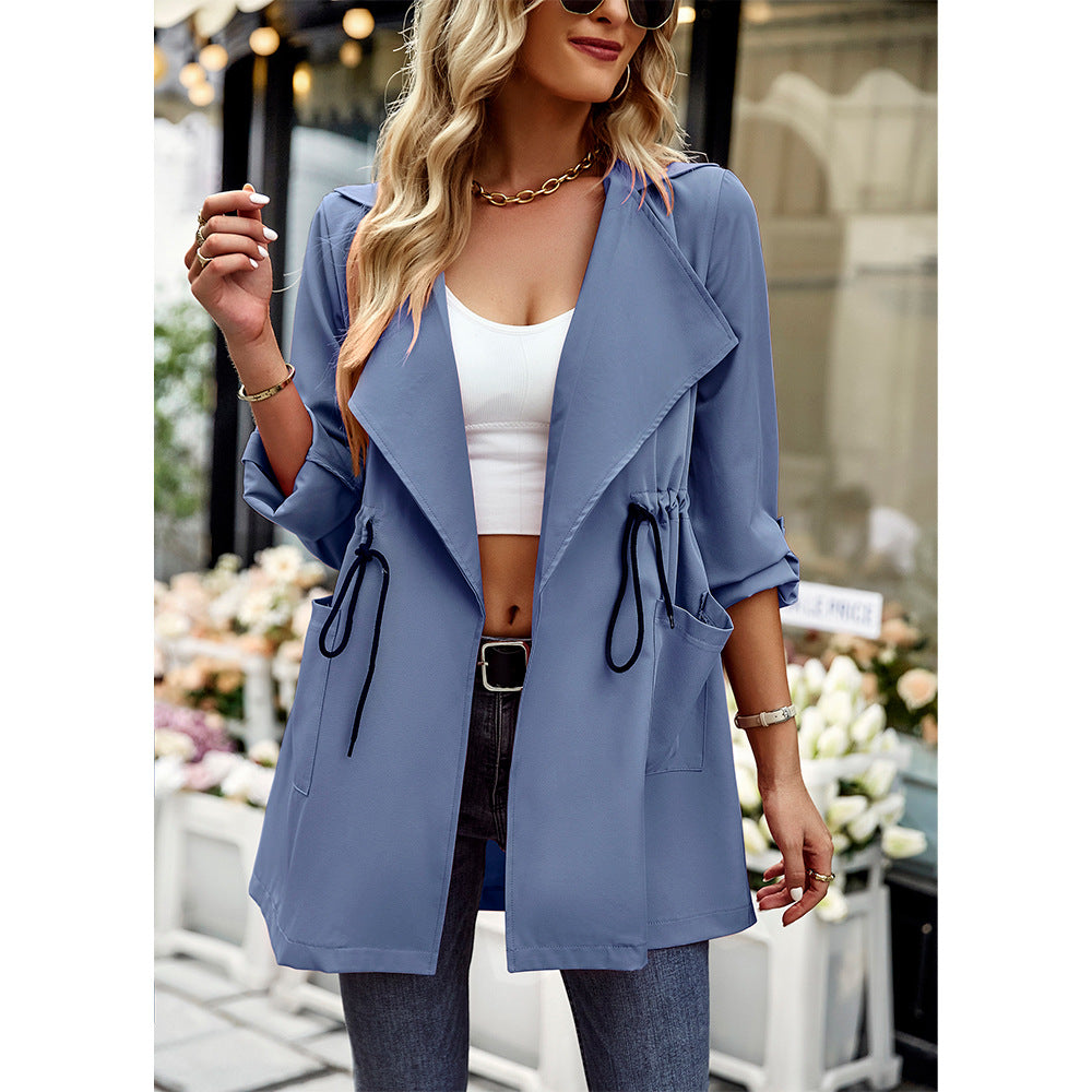 Chaqueta de moda gabardina de otoño e invierno para mujer 