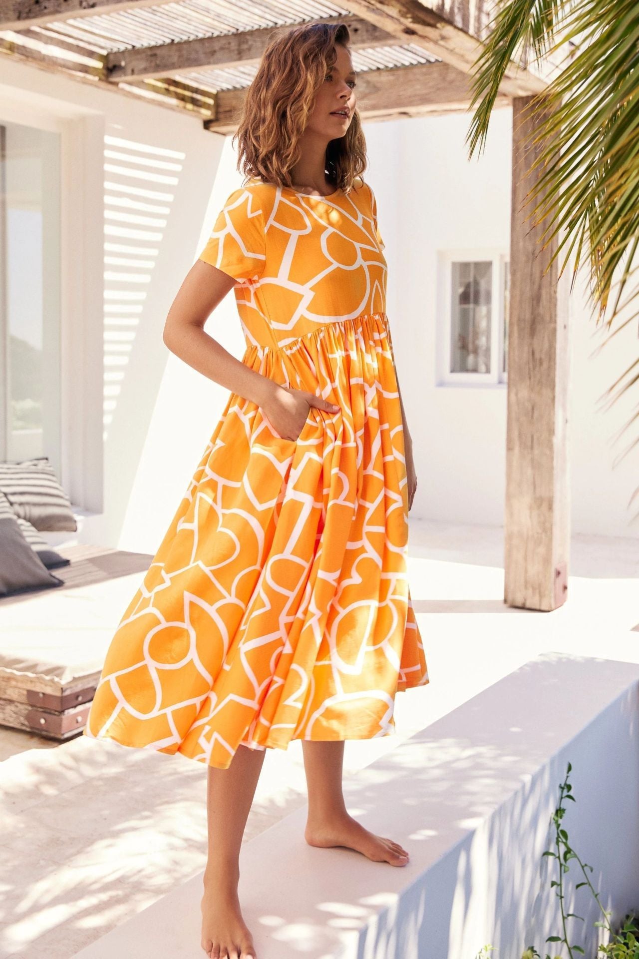 Women Summer Ruffle Loose Swing Casual Dress