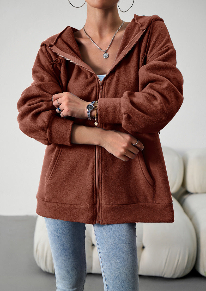 Sudaderas con capucha lindas para mujer adolescente niña otoño chaqueta de gran tamaño sudaderas casual con cordón con cremallera Y2K sudadera con bolsillo 