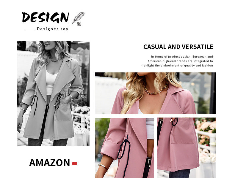 Chaqueta de moda gabardina de otoño e invierno para mujer 