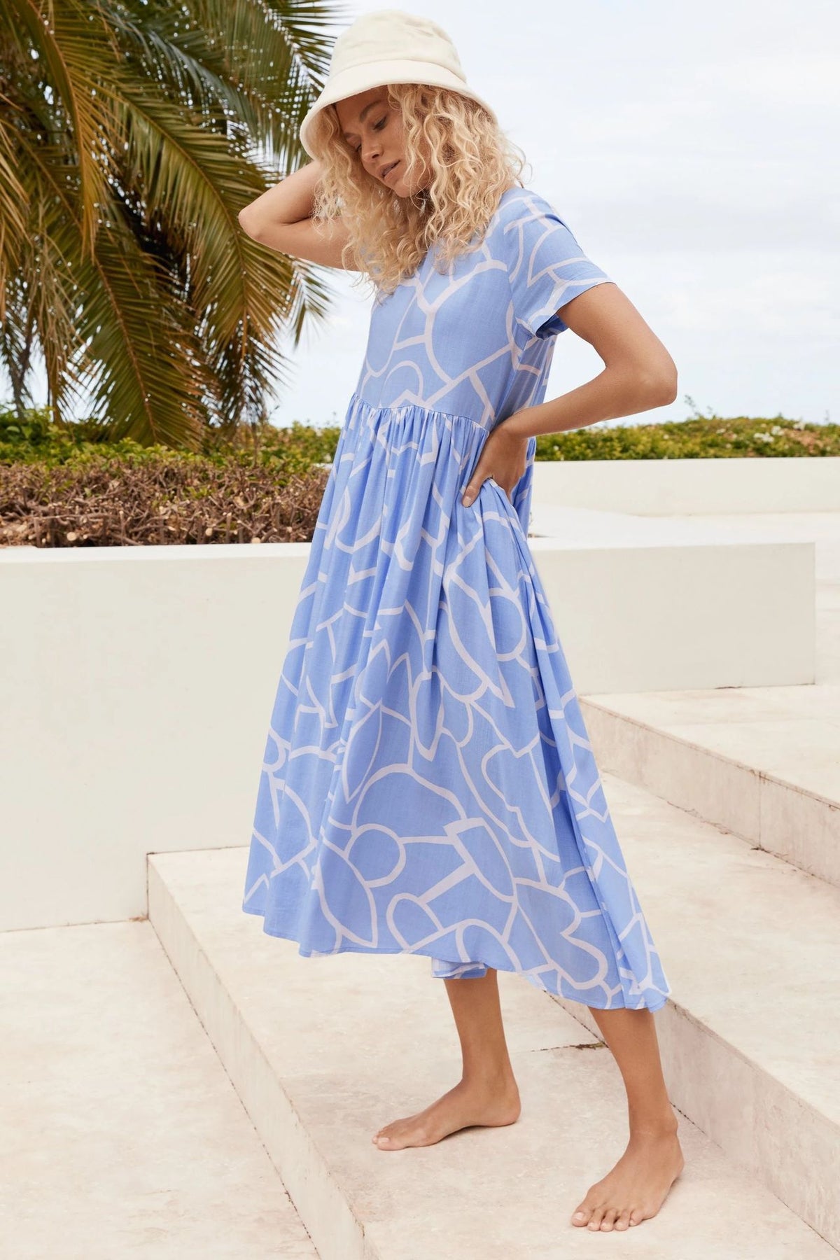 Women Summer Ruffle Loose Swing Casual Dress