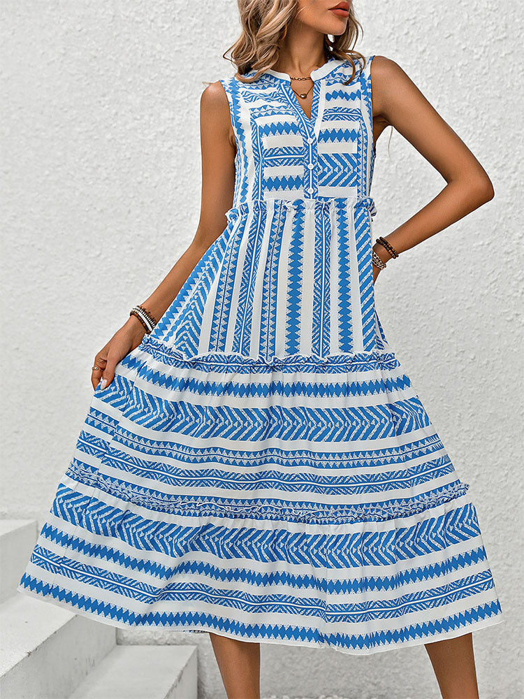 Summer Flowy Dresses for Women V Neck Dress