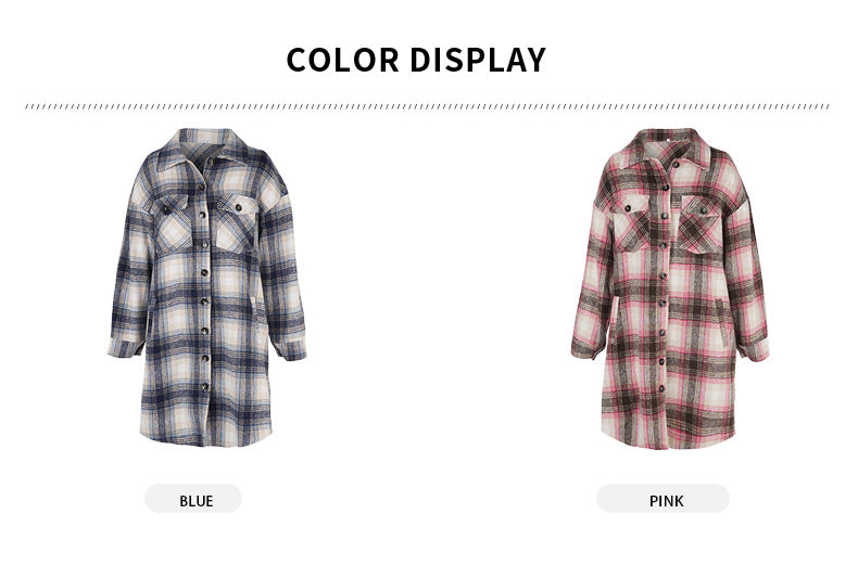 Chaquetas de manga larga con botones para mujer, camisas de franela a cuadros, camisetas informales con solapa y cuello en V, blusas de gran tamaño 